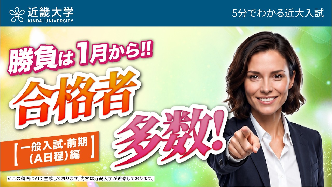 【近畿大学公式】勝負は1月から！合格者多数！一般入試・前期（A日程）編｜5分でわかる近大入試