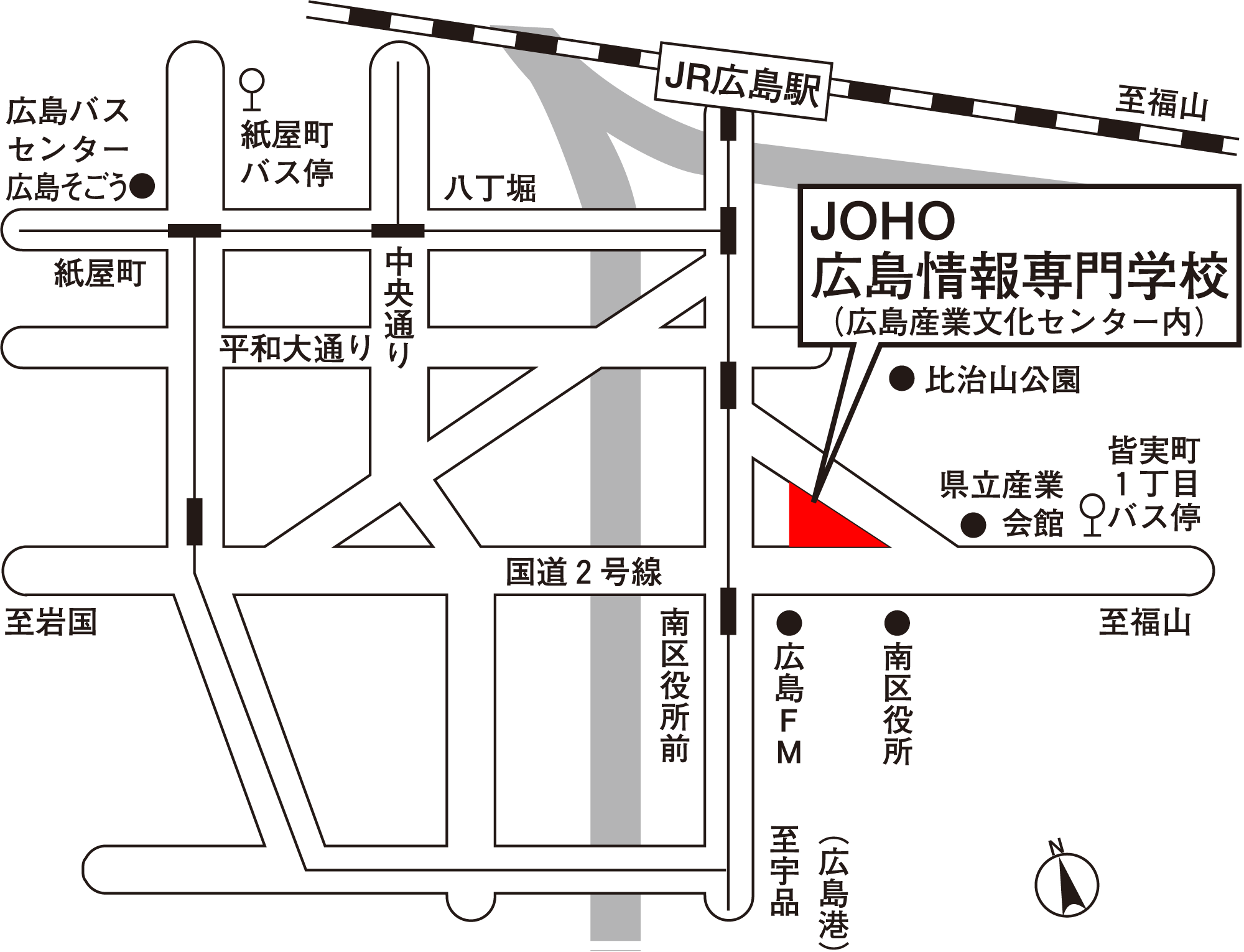 JOHO広島情報専門学校 地図