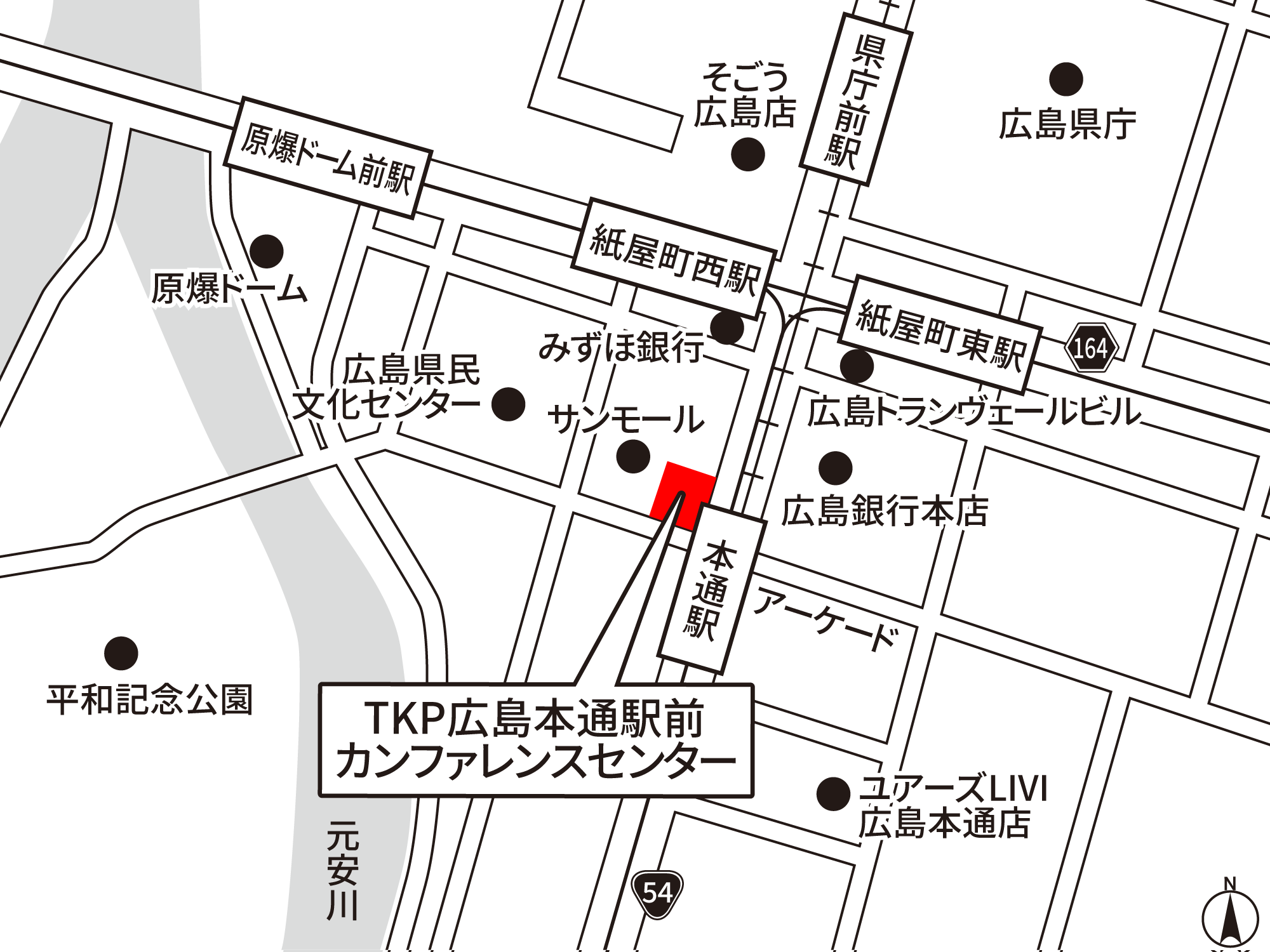 TKP広島本通駅前カンファレンスセンター 地図
