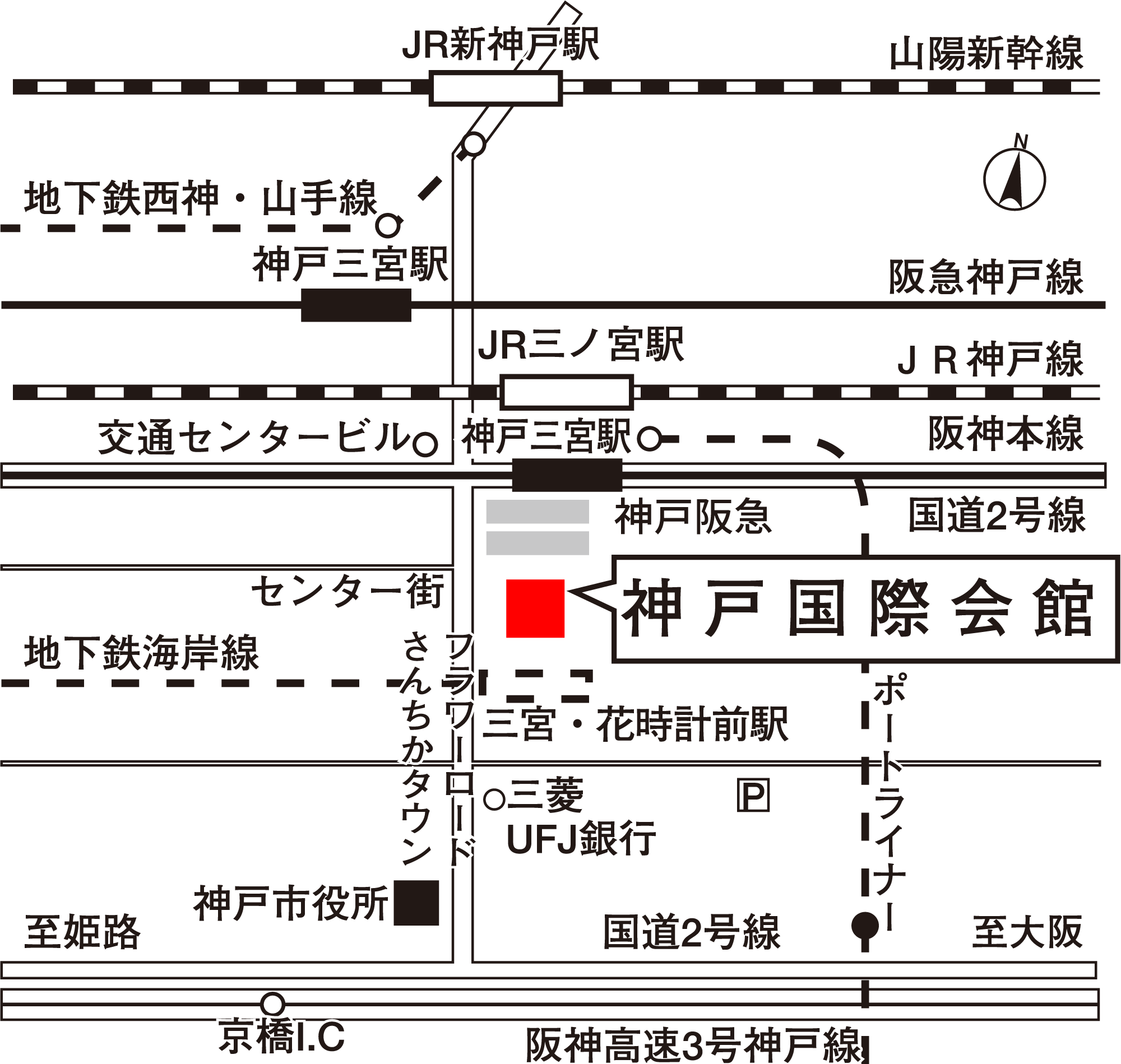 神戸国際会館セミナーハウス 地図