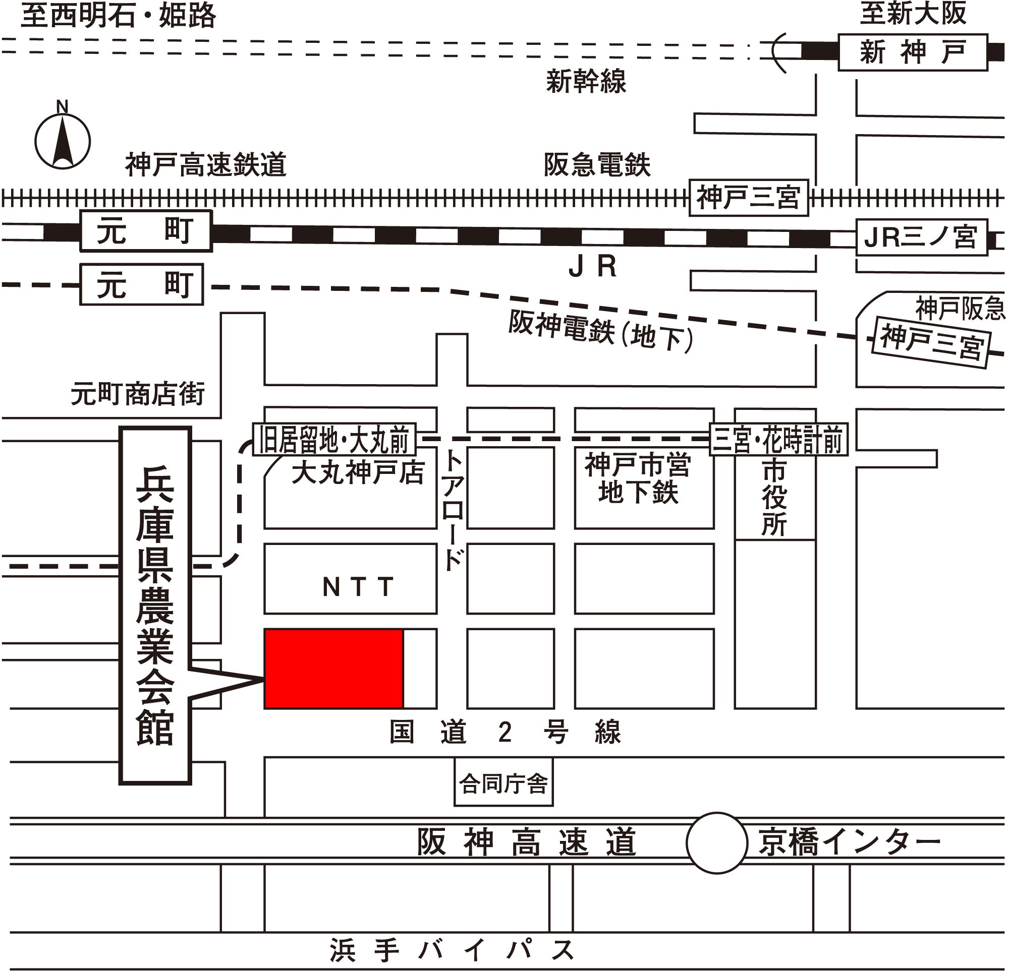 兵庫県農業会館 地図