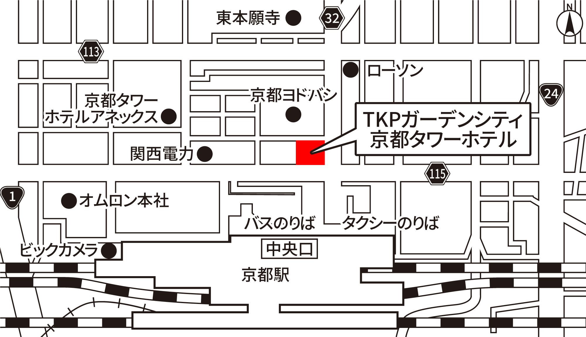 TKPガーデンシティ京都タワーホテル 地図