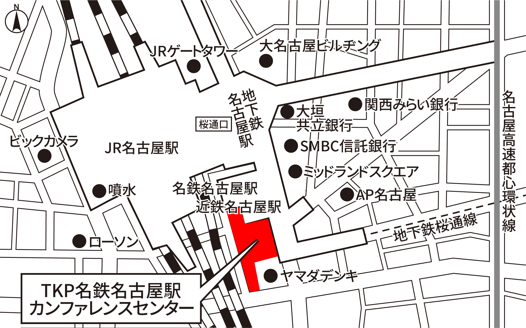 TKP名鉄名古屋駅カンファレンスセンター 地図