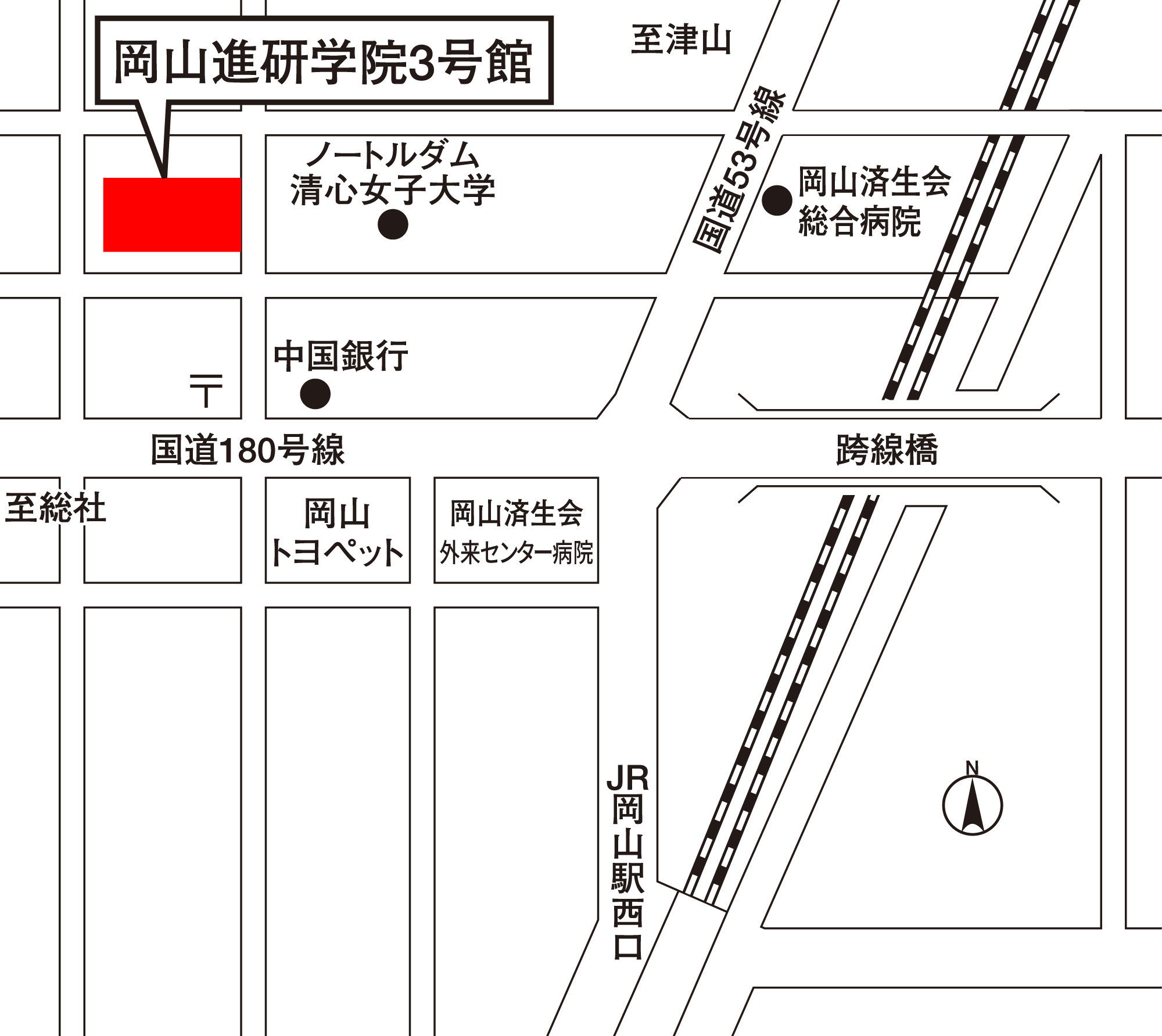岡山進研学院3号館 地図