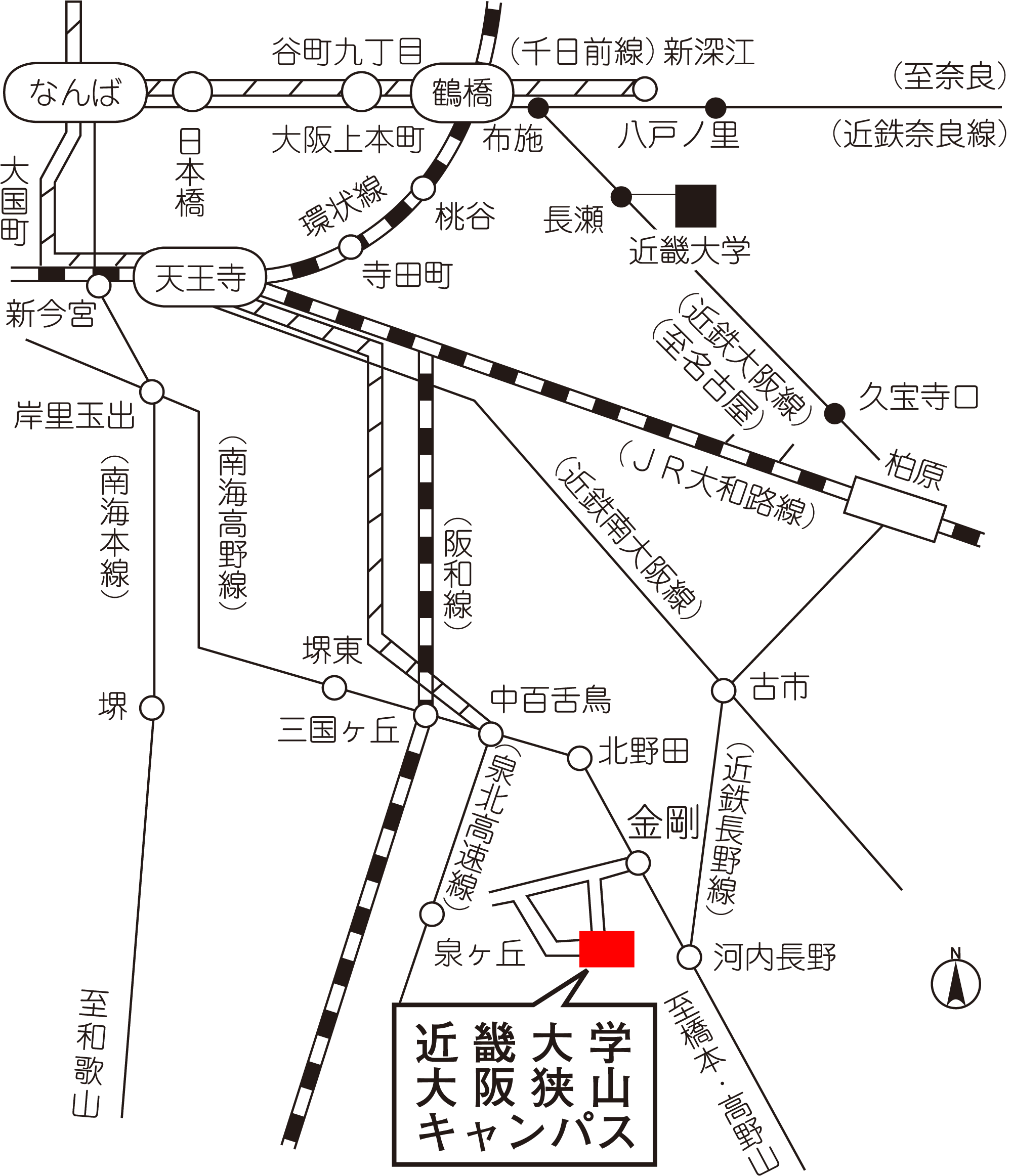 近畿大学大阪狭山キャンパス 地図