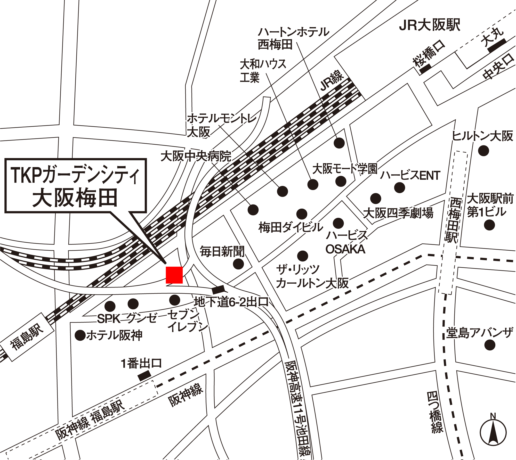 TKP ガーデンシティ大阪梅田 地図
