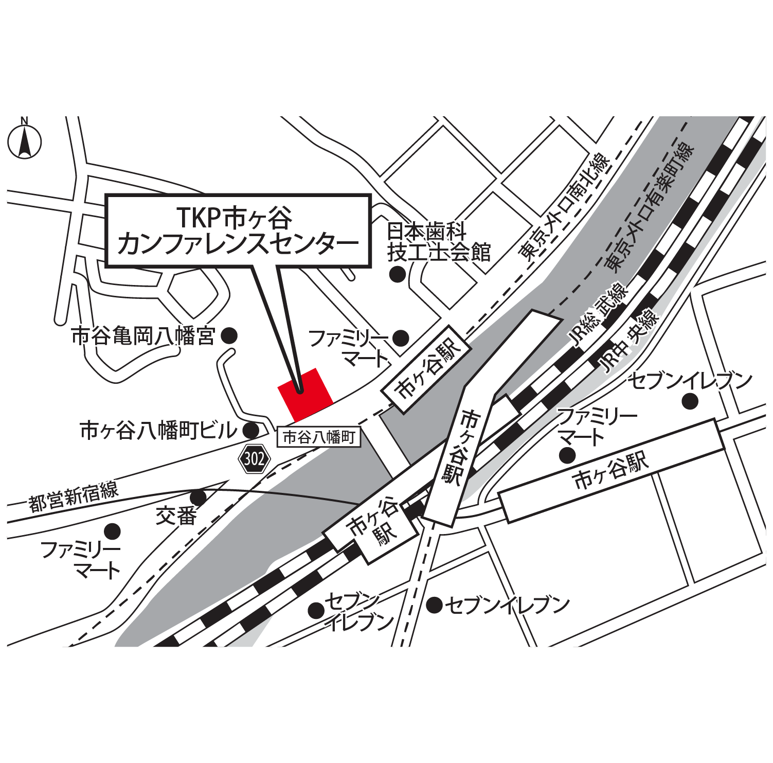 TKP市ヶ谷カンファレンスセンター 地図