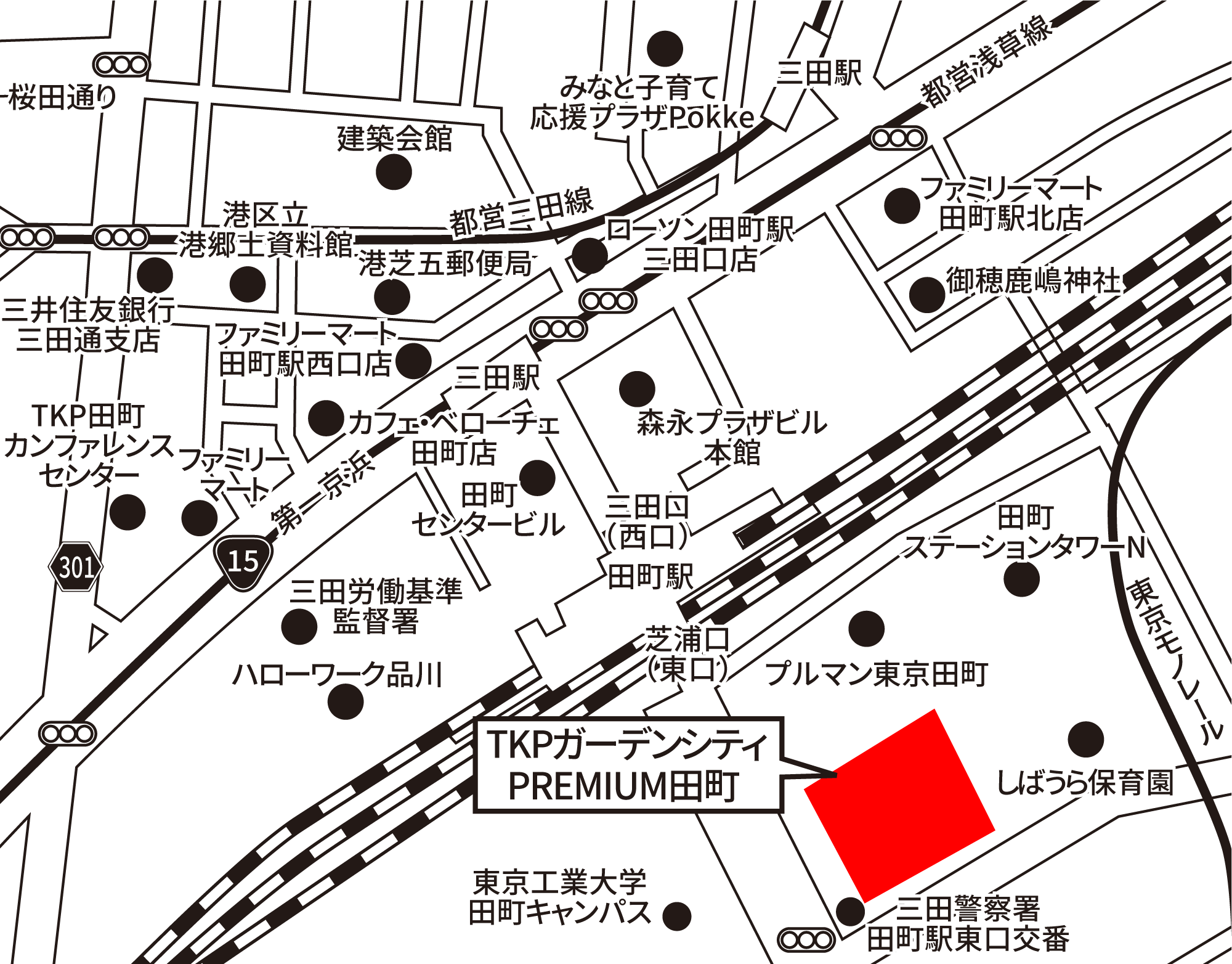 TKPガーデンシティPREMIUM田町 地図