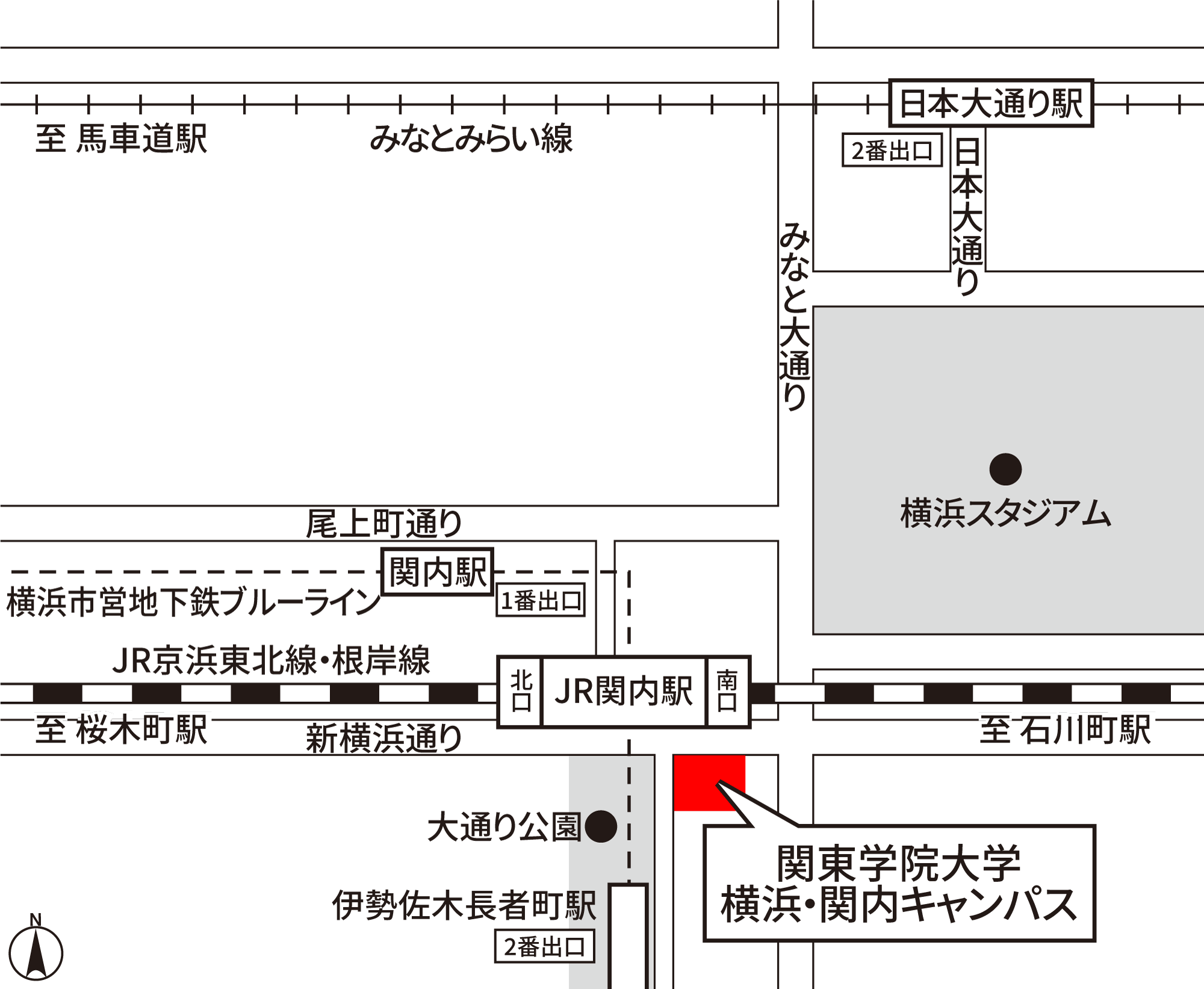 関東学院大学横浜・関内キャンパス 地図