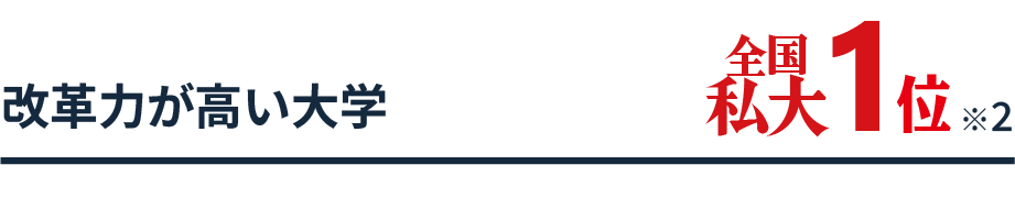 改革力が高い大学 全国私大1位
