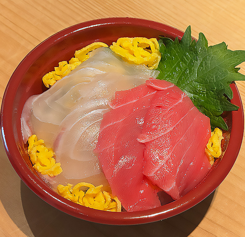 近大マグロ&マダイのミニ紅白丼